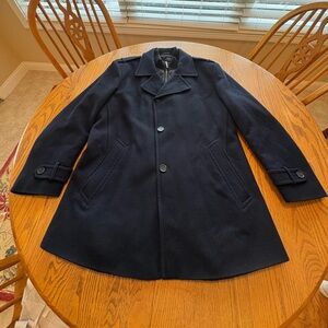 Jos A Bank Men’s Sweater Bob Front Zip Out Wool Blend Coat Navy Dress Casual L